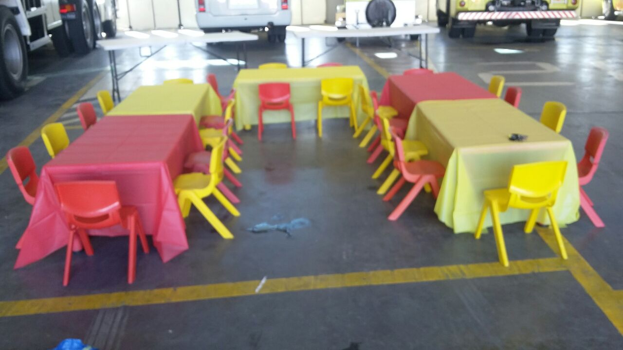 tables and chairs for events